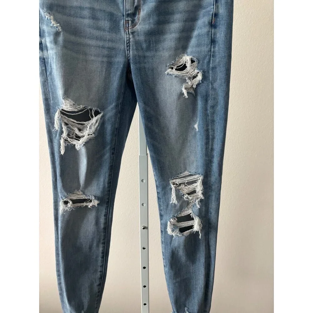 AE Jeggings 8 Next Level Stretch Distressed High Rise Festival Grunge Streetwear - Picture 11 of 16